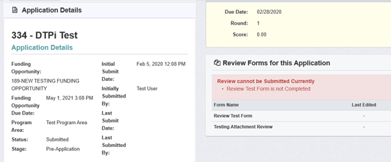 The WebGrants screenshot of an application and the forms that need to be completed.